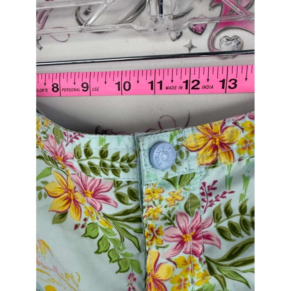 Roxy Women's Shorts Mint Floral Tropical with a back pocket, flowy, maximalism - Picture 5 of 8